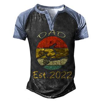 Mens Expectant Dad Second Child Twins Father Fathers Day Men's Henley Shirt Raglan Sleeve 3D Print T-shirt - Thegiftio UK