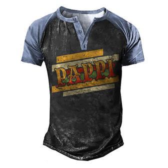 Mens Funny Pappi Retro Vintage Stepdad Stepfather Premium Men's Henley Shirt Raglan Sleeve 3D Print T-shirt - Thegiftio UK