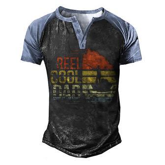 Mens Reel Cool Dad Fisherman Daddy Fathers Day Gifts Fishing Men's Henley Shirt Raglan Sleeve 3D Print T-shirt - Thegiftio UK