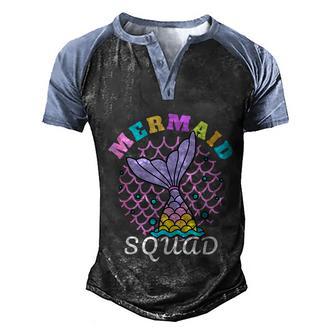 Mermaid Squad Funny Birthday Party Womens Family Graphic Design Printed Casual Daily Basic Men's Henley Shirt Raglan Sleeve 3D Print T-shirt - Thegiftio UK