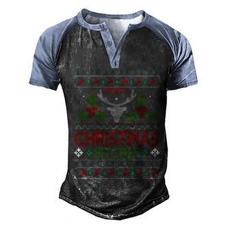 Merry Christmas Bitches Ugly Christmas Sweater Graphic Design Printed Casual Daily Basic Men's Henley Shirt Raglan Sleeve 3D Print T-shirt - Thegiftio UK