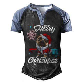 Merry Pugging Christmas Pug Dog Owner Santa Xmas Fuuny Men's Henley Shirt Raglan Sleeve 3D Print T-shirt - Thegiftio UK