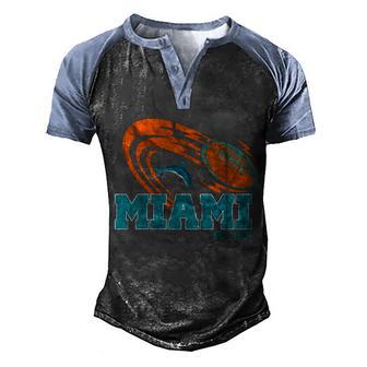 Miami Est 1996 Football Vintage Retro Graphic Design Printed Casual Daily Basic Men's Henley Shirt Raglan Sleeve 3D Print T-shirt - Thegiftio UK