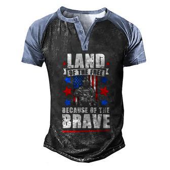 Military American Flag Soldier Army Veteran Memorial Day Cool Gift Graphic Design Printed Casual Daily Basic Men's Henley Shirt Raglan Sleeve 3D Print T-shirt - Thegiftio UK