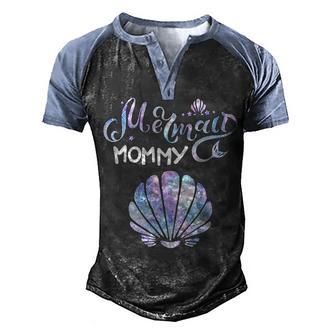 Mom Birthday Party Outfit Mama Mermaid Mommy Men's Henley Shirt Raglan Sleeve 3D Print T-shirt - Thegiftio UK