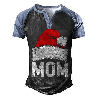 Mom Santa Christmas Family Xmas Gifts V2 Men's Henley Shirt Raglan Sleeve 3D Print T-shirt - Thegiftio UK