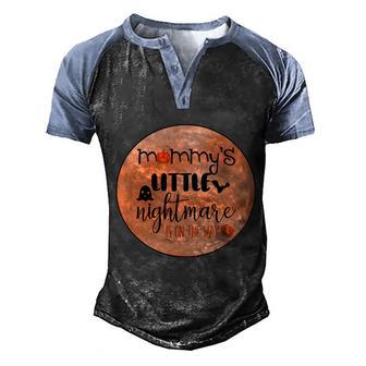 Mommys Little Nightmare Is On The Way Halloween Quote Graphic Design Printed Casual Daily Basic Men's Henley Shirt Raglan Sleeve 3D Print T-shirt - Thegiftio UK