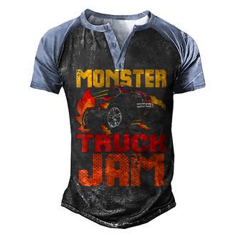 Monster Truck Jam Huge Truck Lover Gift Men's Henley Shirt Raglan Sleeve 3D Print T-shirt - Thegiftio UK