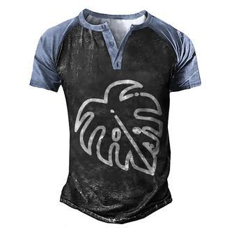 Monstera Leaf Gift Graphic Design Printed Casual Daily Basic Men's Henley Shirt Raglan Sleeve 3D Print T-shirt - Thegiftio UK