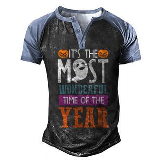 Most Wonderful Time Of The Halloween Men's Henley Shirt Raglan Sleeve 3D Print T-shirt - Thegiftio UK