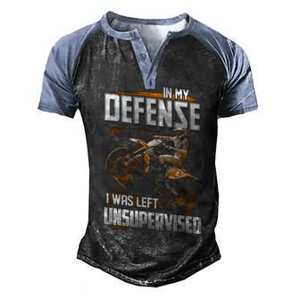 Motocross - In My Defense Men's Henley Shirt Raglan Sleeve 3D Print T-shirt - Seseable