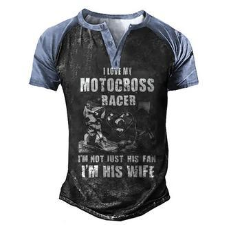 Motocross Wife Men's Henley Shirt Raglan Sleeve 3D Print T-shirt - Seseable