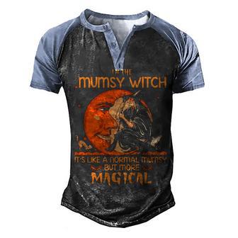 Mumsy Witch Halloween Gift Men's Henley Shirt Raglan Sleeve 3D Print T-shirt - Thegiftio UK
