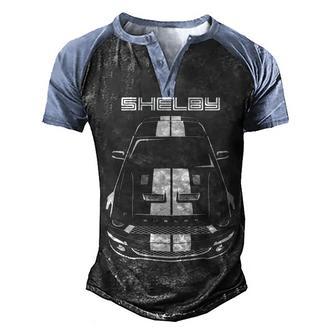 Mustang Shelby Gt500 Kr 2008 2009 White Stripes Men's Henley Shirt Raglan Sleeve 3D Print T-shirt - Thegiftio UK