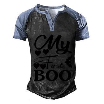 My First Boo Halloween Quote Graphic Design Printed Casual Daily Basic V2 Men's Henley Shirt Raglan Sleeve 3D Print T-shirt - Thegiftio UK