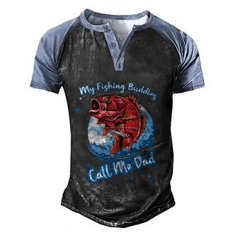 My Fishing Buddies Call Me Dad Great Gift Men's Henley Shirt Raglan Sleeve 3D Print T-shirt - Thegiftio UK