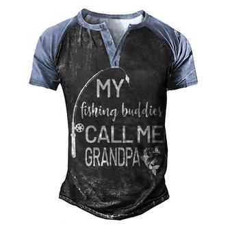 My Fishing Buddies Call Me Grandpa V2 Men's Henley Shirt Raglan Sleeve 3D Print T-shirt - Thegiftio UK