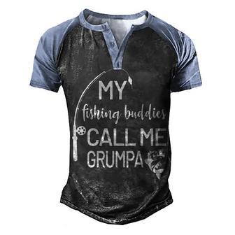 My Fishing Buddies Call Me Grumpa V2 Men's Henley Shirt Raglan Sleeve 3D Print T-shirt - Thegiftio UK