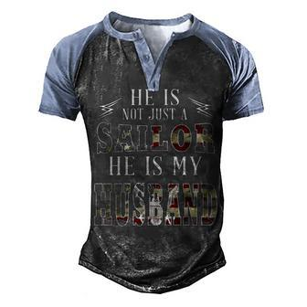 My Husband Is A Sailor Men's Henley Shirt Raglan Sleeve 3D Print T-shirt - Monsterry CA