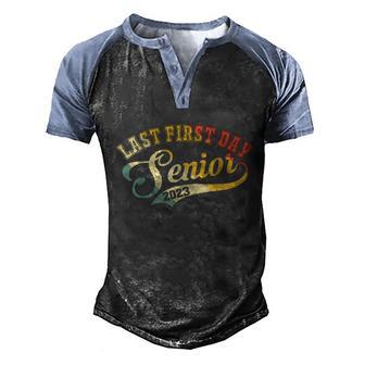 My Last First Day Senior 2023 Class Of 2023 Vintage Graphic Design Printed Casual Daily Basic Men's Henley Shirt Raglan Sleeve 3D Print T-shirt - Thegiftio UK