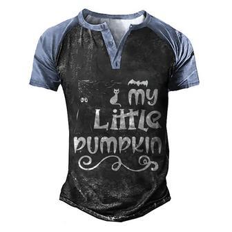 My Little Pumpkin Halloween Quote Graphic Design Printed Casual Daily Basic Men's Henley Shirt Raglan Sleeve 3D Print T-shirt - Thegiftio UK