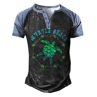 Myrtle Beach Retro Tribal Turtle Gift Men's Henley Shirt Raglan Sleeve 3D Print T-shirt - Thegiftio UK