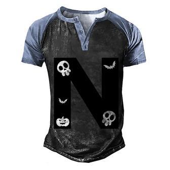 N Name Character Skullcap Pumpkin Dracula Halloween Quote Graphic Design Printed Casual Daily Basic Men's Henley Shirt Raglan Sleeve 3D Print T-shirt - Thegiftio UK