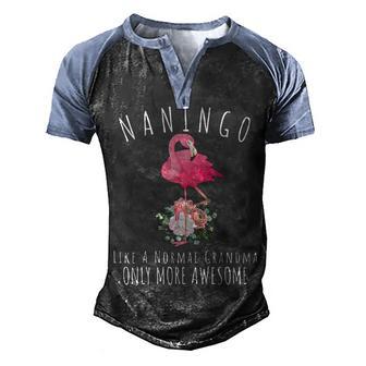 Naningo Like A Normal Grandma Only More Awesome Flamingo Men's Henley Shirt Raglan Sleeve 3D Print T-shirt - Thegiftio UK