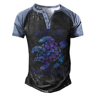 Naples Florida Beach Design Tribal Turtle Gift Men's Henley Shirt Raglan Sleeve 3D Print T-shirt - Thegiftio UK