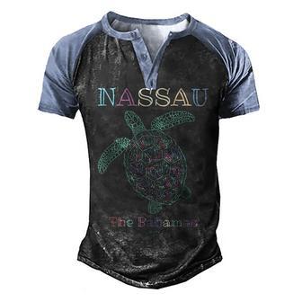 Nassau The Bahamas Sea Turtle Men's Henley Shirt Raglan Sleeve 3D Print T-shirt - Thegiftio UK