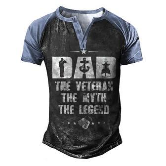 Navy Dad V2 Men's Henley Shirt Raglan Sleeve 3D Print T-shirt - Monsterry UK