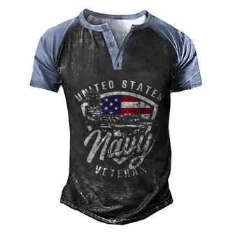 Navy Proud Patriotic Veteran Retired Cute Gift Graphic Design Printed Casual Daily Basic Men's Henley Shirt Raglan Sleeve 3D Print T-shirt - Thegiftio UK