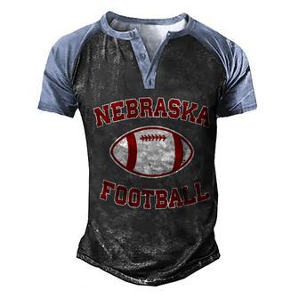 Nebraska Football Vintage Graphic Design Printed Casual Daily Basic Men's Henley Shirt Raglan Sleeve 3D Print T-shirt - Thegiftio UK