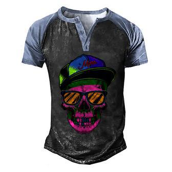 Neon Skeleton Mars Graphic Design Printed Casual Daily Basic Men's Henley Shirt Raglan Sleeve 3D Print T-shirt - Thegiftio UK