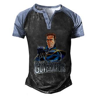 New D Governator Cool Vector Design Graphic Design Printed Casual Daily Basic Men's Henley Shirt Raglan Sleeve 3D Print T-shirt - Thegiftio UK