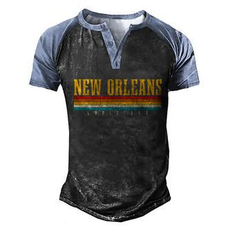 New Orleans Vintage Louisiana Gift Graphic Design Printed Casual Daily Basic Men's Henley Shirt Raglan Sleeve 3D Print T-shirt - Thegiftio UK