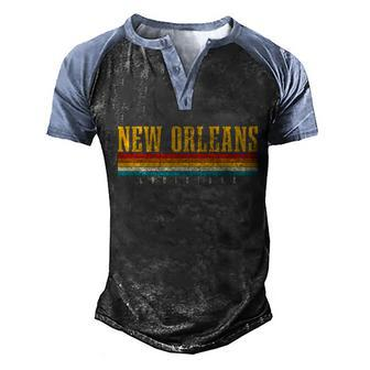 New Orleans Vintage Louisiana Gift Graphic Design Printed Casual Daily Basic V2 Men's Henley Shirt Raglan Sleeve 3D Print T-shirt - Thegiftio UK