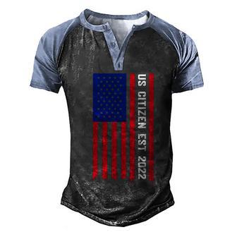 New Us Citizen Est 2022 American Immigrant Citizenship Gift Graphic Design Printed Casual Daily Basic Men's Henley Shirt Raglan Sleeve 3D Print T-shirt - Thegiftio UK