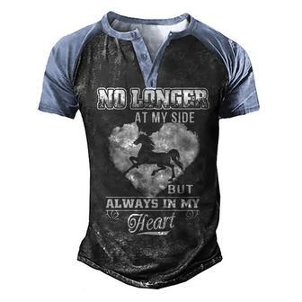 No Longer At My Side But Always In My Heart Horse Lovers Men's Henley Shirt Raglan Sleeve 3D Print T-shirt - Thegiftio UK