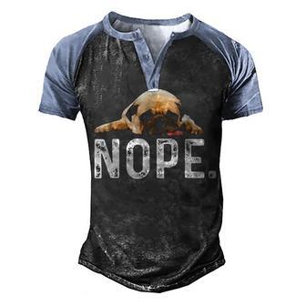 Nope Lazy Pug Men's Henley Shirt Raglan Sleeve 3D Print T-shirt - Thegiftio UK