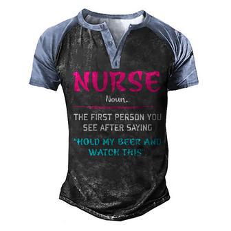 Nurse Definition Graphic Design Printed Casual Daily Basic Men's Henley Shirt Raglan Sleeve 3D Print T-shirt - Thegiftio UK