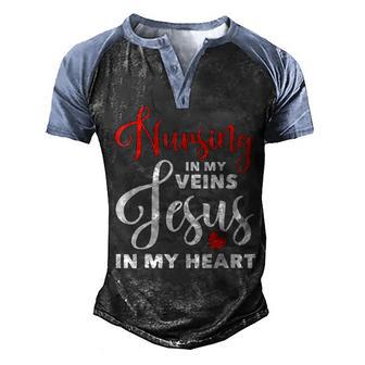 Nurse Jesus Men's Henley Shirt Raglan Sleeve 3D Print T-shirt - Thegiftio UK
