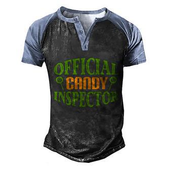 Official Candy Inspector Funny Halloween Quote Graphic Design Printed Casual Daily Basic Men's Henley Shirt Raglan Sleeve 3D Print T-shirt - Thegiftio UK
