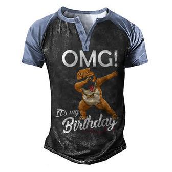 Omg Its My Birthday Dabbing Pug Men's Henley Shirt Raglan Sleeve 3D Print T-shirt - Thegiftio UK