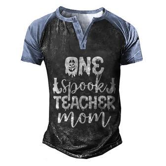 One Spook Teacher Mom Halloween Quote Graphic Design Printed Casual Daily Basic Men's Henley Shirt Raglan Sleeve 3D Print T-shirt - Thegiftio UK