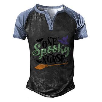 One Spooky Nurse Witch Hat Broom Graphic Design Printed Casual Daily Basic Men's Henley Shirt Raglan Sleeve 3D Print T-shirt - Thegiftio UK