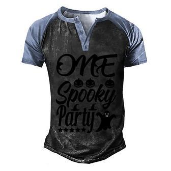 One Spooky Party Halloween Quote Graphic Design Printed Casual Daily Basic Men's Henley Shirt Raglan Sleeve 3D Print T-shirt - Thegiftio UK