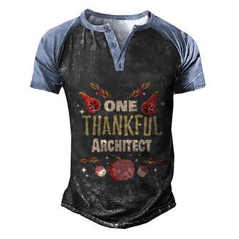 One Thankful Architect Reindeer Funny Christmas Architect Gift Graphic Design Printed Casual Daily Basic Men's Henley Shirt Raglan Sleeve 3D Print T-shirt - Thegiftio UK