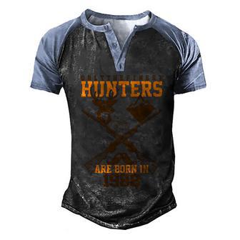 Only The Finest Hunters Are Born In 1988 Halloween Quote Graphic Design Printed Casual Daily Basic Men's Henley Shirt Raglan Sleeve 3D Print T-shirt - Thegiftio UK