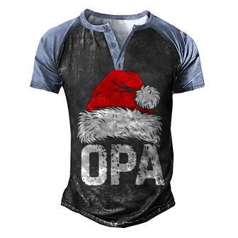 Opa Santa Christmas Family Xmas Gifts Men's Henley Shirt Raglan Sleeve 3D Print T-shirt - Thegiftio UK